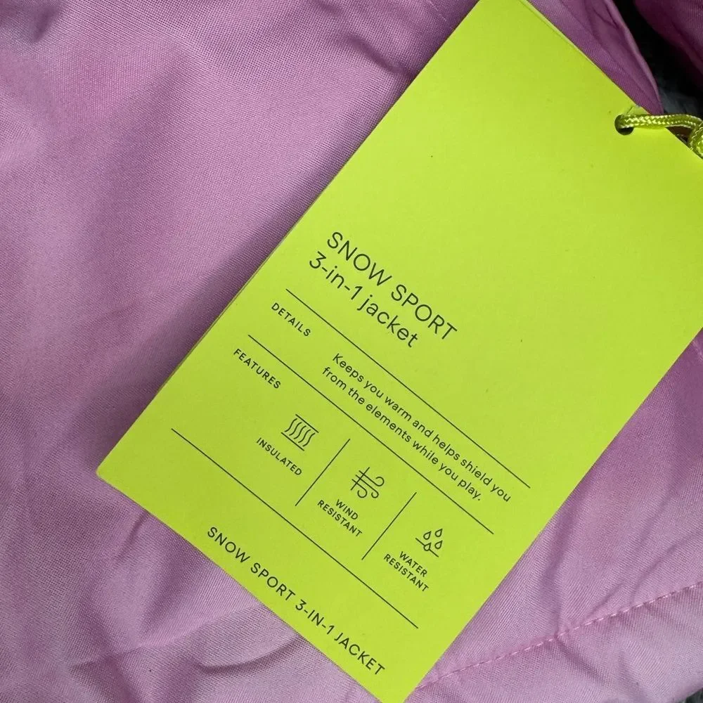 All In Motion Kids 3-in-1 Jacket - Pink Size Extra Small (4/5) NWT